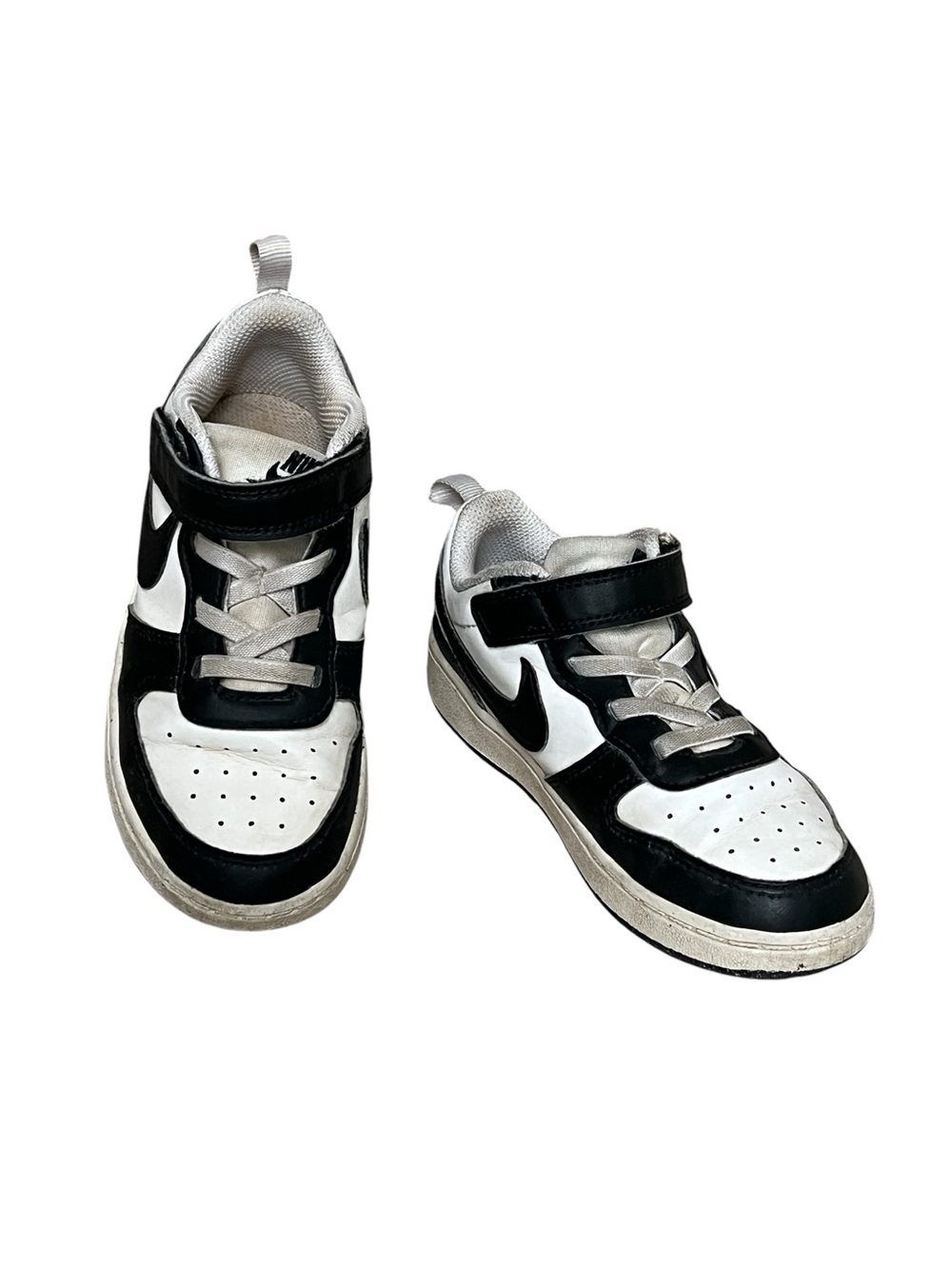 Nike Kids Black and White Velcro Strap Sneakers
